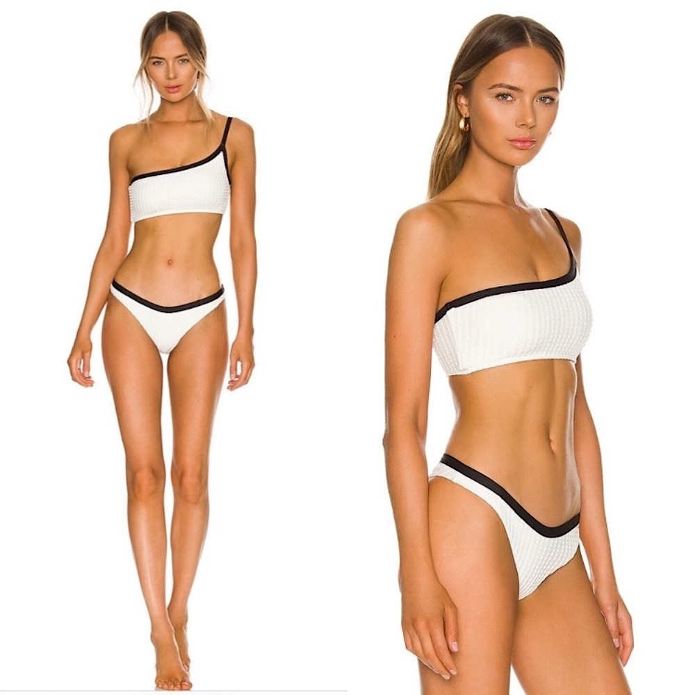 L*SPACE x Revolve Set - Axel One Shoulder Bikini Top & Calabra Bitsy Bottoms - M